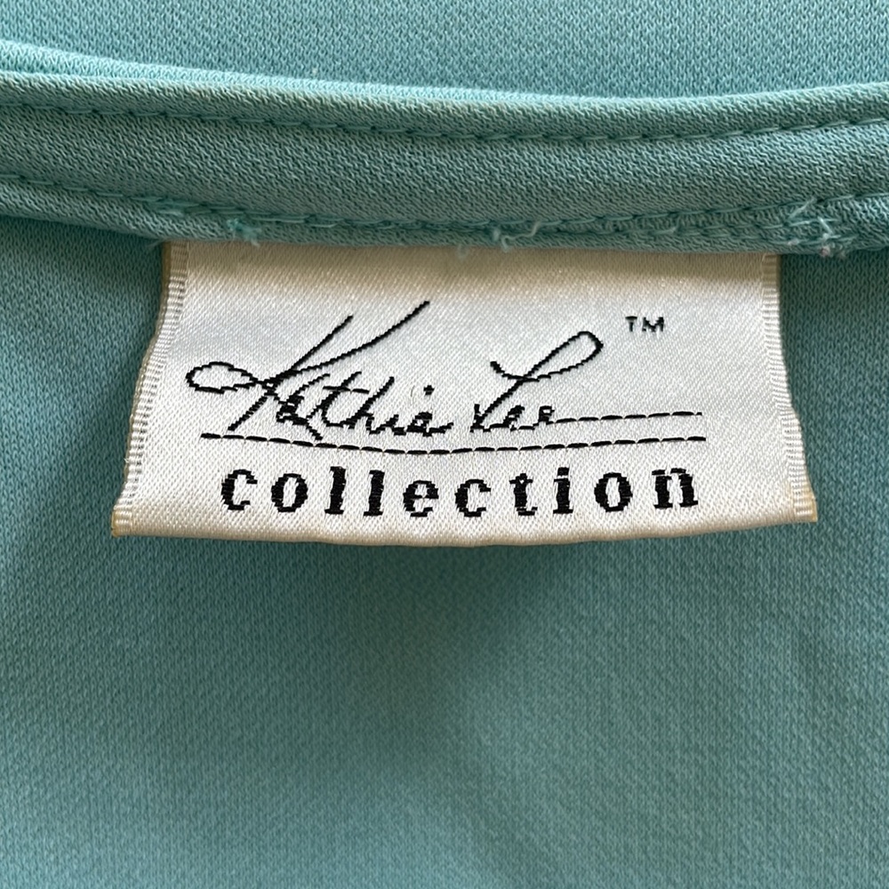 Vintage Kathy Lee blue stretch sea spray 3-piece skirt set size large - Picture 8 of 9